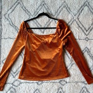 Burnt Orange bow back top